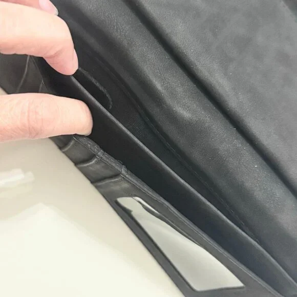 Street Level Black Suede Mini Crossbody Purse Wallet Clutch (4.5 x 7.5 inches) - Picture 6 of 8